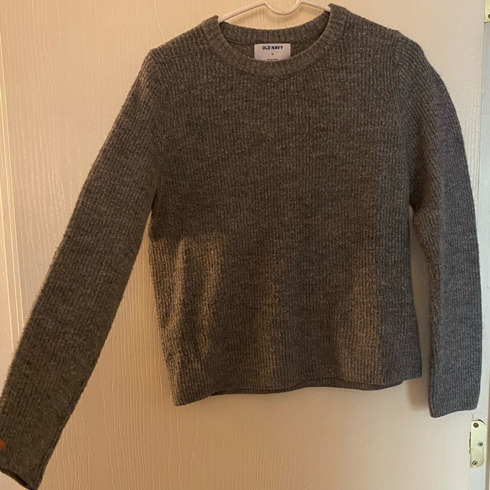 Soft gray crew neck sweater, M, Old Navy